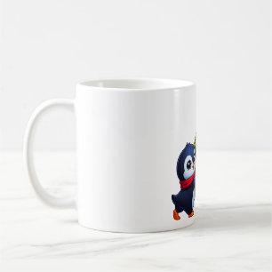 Caneca De Café Enfeite de Natal de Pinguim Alegria