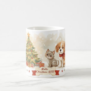 Caneca De Café Enfeite de Natal Personalizado para Pet – Nome Per