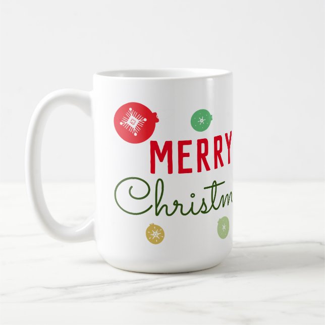 Caneca De Café Enfeite Flocos de Neve Natal Feliz (Esquerda)