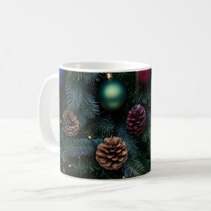 Caneca De Café Enfeites Clássicos Elegantes de Árvore de Natal
