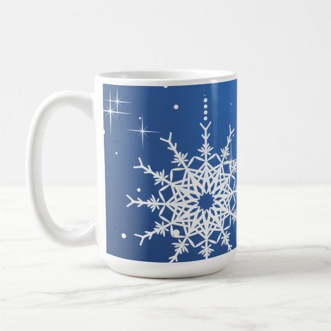 Caneca De Café Enfeites De Alegria De Natal Floco De Neve Adicion (Esquerda)