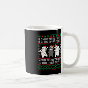 Caneca De Café Enfeites de natal de gatos divertidos Família Paja
