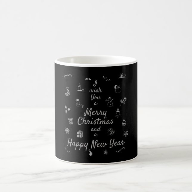 Caneca De Café Enfeites de natal Feliz ano novo Merry Xmas (Centro)