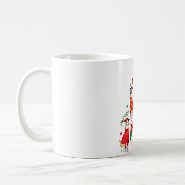 Caneca De Café Enfeites de natal italiano Greyhound Tree Mãe (Esquerda)