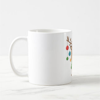 Caneca De Café Enfeites de Natal Pendurados nas Galhadas de Rena