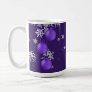 Caneca De Café Enfeites de natal Roxos