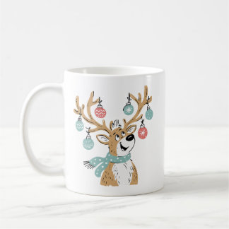 Caneca De Café Enfeites de Rena de Natal Fofo com Chifres