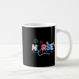 Caneca De Café Enfermeira 4 de Julho Bandeira Americana Patriótic