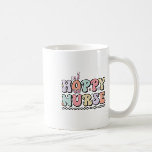 Caneca De Café Enfermeira Alegre Dia de Páscoa Divertido Para Enf
