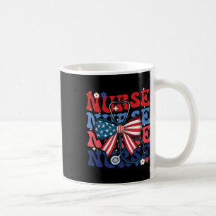 Caneca De Café Enfermeira Americana Retro Groovy Enfermeira em 4