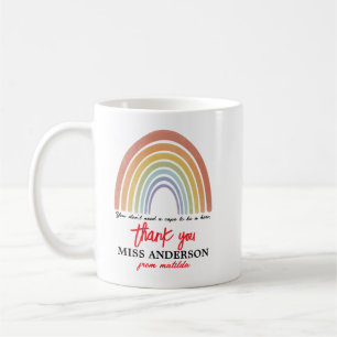 Caneca De Café Enfermeira Arco-Íris Moderna, Aquarela Obrigado
