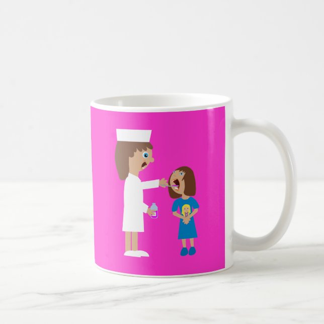 Caneca De Café Enfermeira bonito & criança dos desenhos animados (Direita)