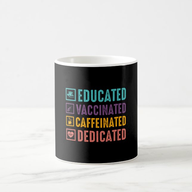 Caneca De Café Enfermeira Cafeinada Educada Vacinada (Centro)