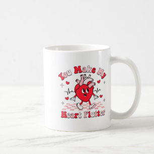 Caneca De Café Enfermeira cardíaca do dia dos namorados você faz