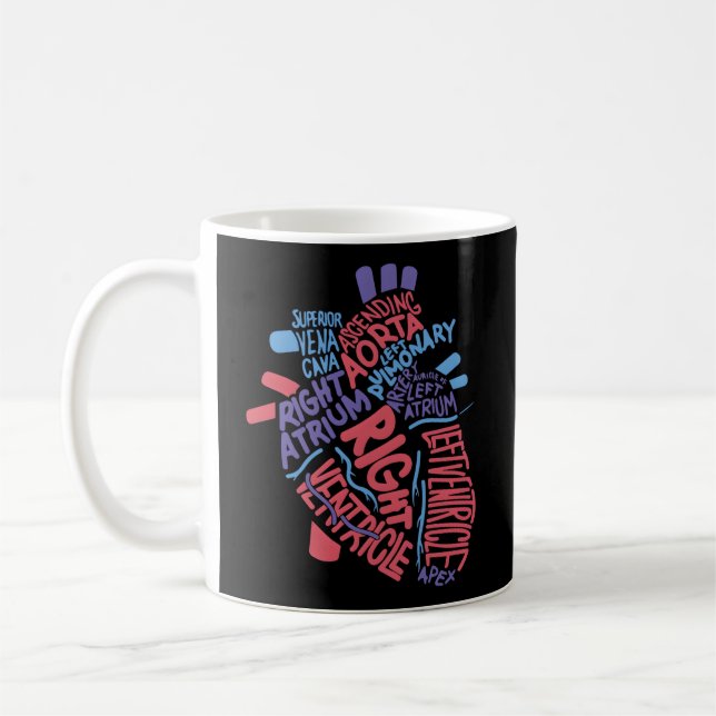 Caneca De Café Enfermeira Cardíaca Médica De Hu Anatômico (Esquerda)
