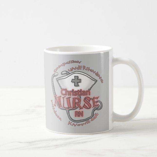 Caneca De Café enfermeira cristã axiom (Direita)