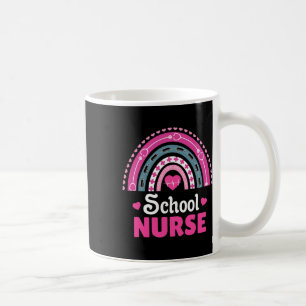 Caneca De Café Enfermeira da escola Boho Rainbow