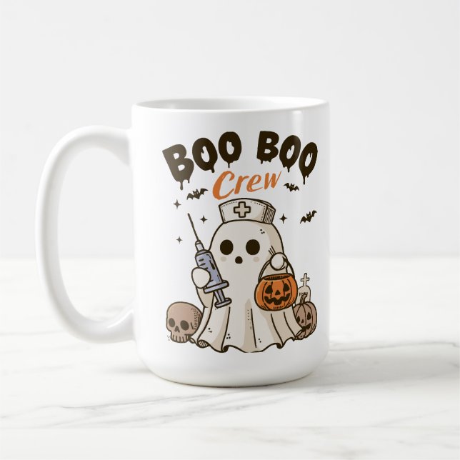 Caneca De Café Enfermeira da tripulação personalizada Boo Boo Hal (Esquerda)