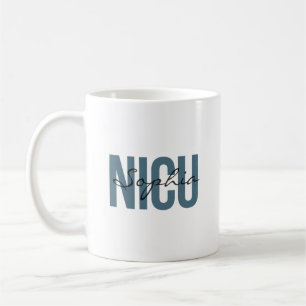 Caneca De Café Enfermeira da UTIN Nome Personalizado Tipografia N