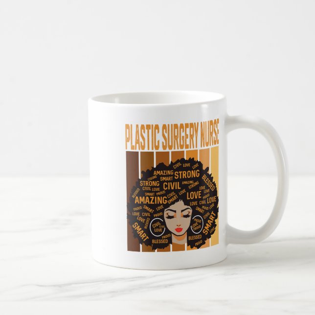 Caneca De Café Enfermeira de Cirurgia Plástica Poderoso Mês da Hi (Direita)