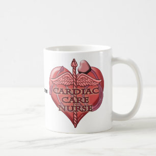 Caneca De Café Enfermeira de Cuidados Caduceus Cardíacos
