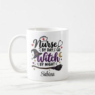 Caneca De Café Enfermeira de Dia Bruxa de Noite Halloween Persona
