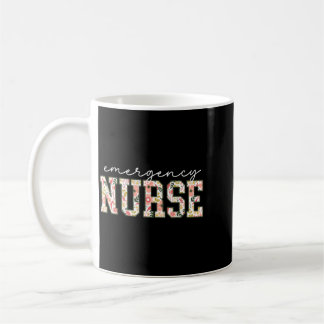 Caneca De Café Enfermeira de Emergência Floral Nova Enfermeira de