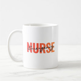 Caneca De Café Enfermeira de Emergência Tipografia Moderna