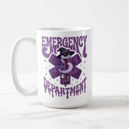 Caneca De Café Enfermeira de ER de Halloween Bruxa Cobra Estrela