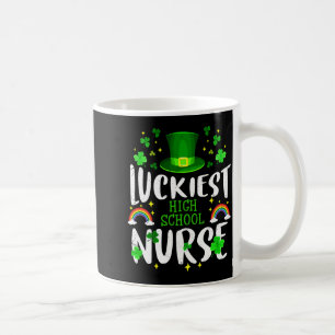 Caneca De Café Enfermeira de Escola Secundária Mais Sortuda Dia d