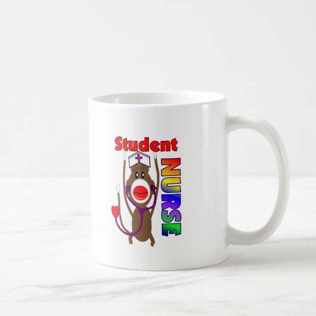 Caneca De Café Enfermeira de estudante do macaco da peúga (Direita)