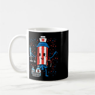 Caneca De Café Enfermeira de explosão de 4 de Julho engraçado Amé