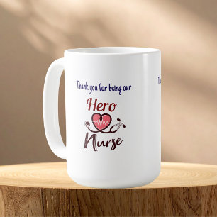 Caneca De Café Enfermeira de gratidão rosa personaliza tipografia
