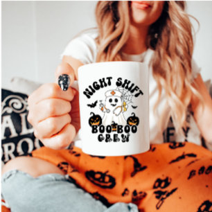 Caneca De Café Enfermeira de Halloween - Turnos noturnos BOO Crew