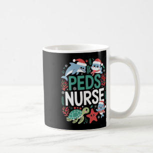 Caneca De Café Enfermeira de Natal Enfermeira Animais do Mar Apre