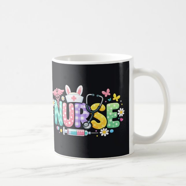Caneca De Café Enfermeira de Páscoa Fofa Humor Médico (Direita)