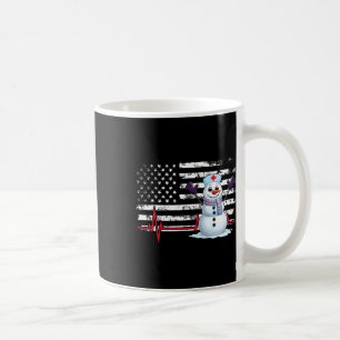 Caneca De Café Enfermeira de Pulso de Natal Snowman - Bandeira Am