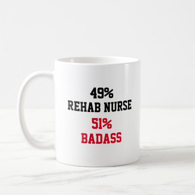 Caneca De Café Enfermeira de reabilitação Badass (Esquerda)