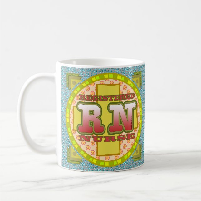 Caneca De Café Enfermeira de RN Cruzada (Esquerda)