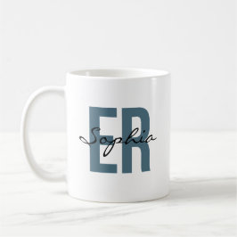 Caneca De Café Enfermeira de Urgência Nome Personalizado Tipograf