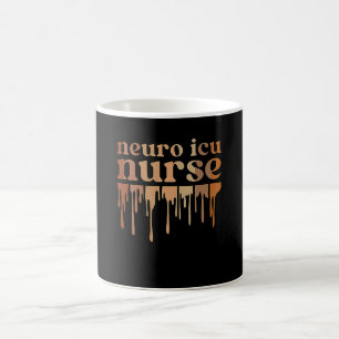 Caneca De Café Enfermeira de UTI Neuro Preta Americana Afro-Ameri