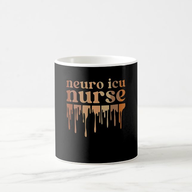 Caneca De Café Enfermeira de UTI Neuro Preta Americana Afro-Ameri (Centro)