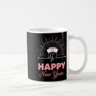 Caneca De Café Enfermeira do Ano Novo Batimento Cardíaco, Feliz A