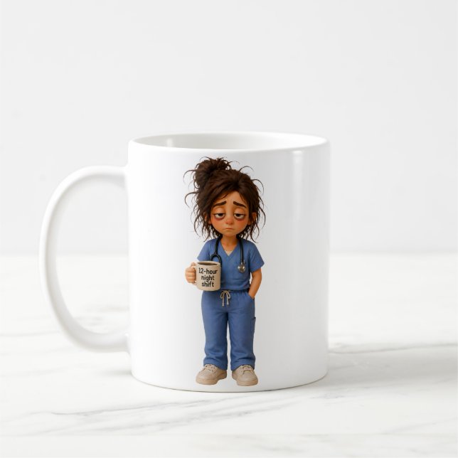 Caneca De Café enfermeira do turno da noite (Esquerda)