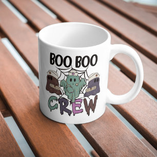 Caneca De Café Enfermeira Enfermeira Halloween Boo Boo Crew Ghost
