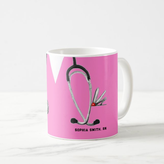 Caneca De Café Enfermeira Engraçada (Frente Esquerda)