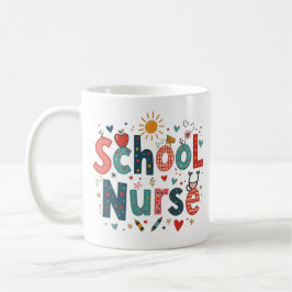 Caneca De Café Enfermeira Escolar Caprichosa – Nome Personalizado