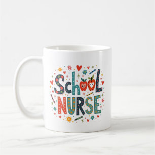 Caneca De Café Enfermeira escolar - Design de nome personalizado