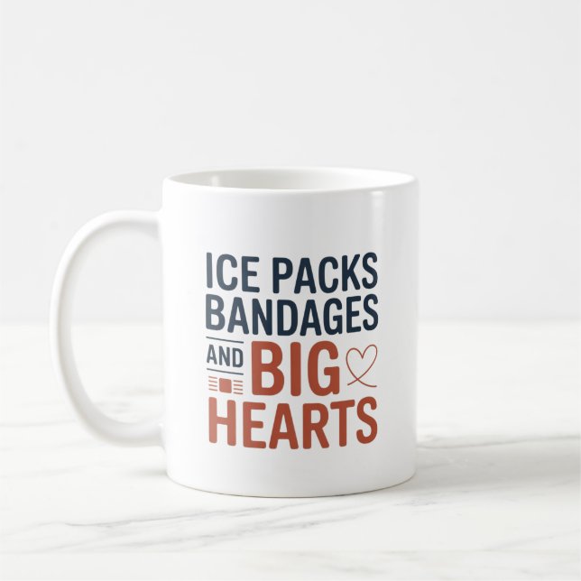 Caneca De Café Enfermeira Escolar Pacotes de Gelo e Corações Gran (Esquerda)