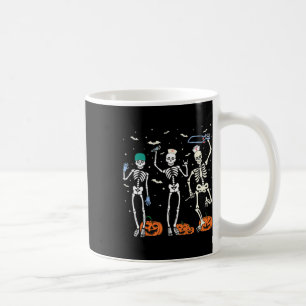 Caneca De Café Enfermeira Esqueleto Halloween Saúde 1